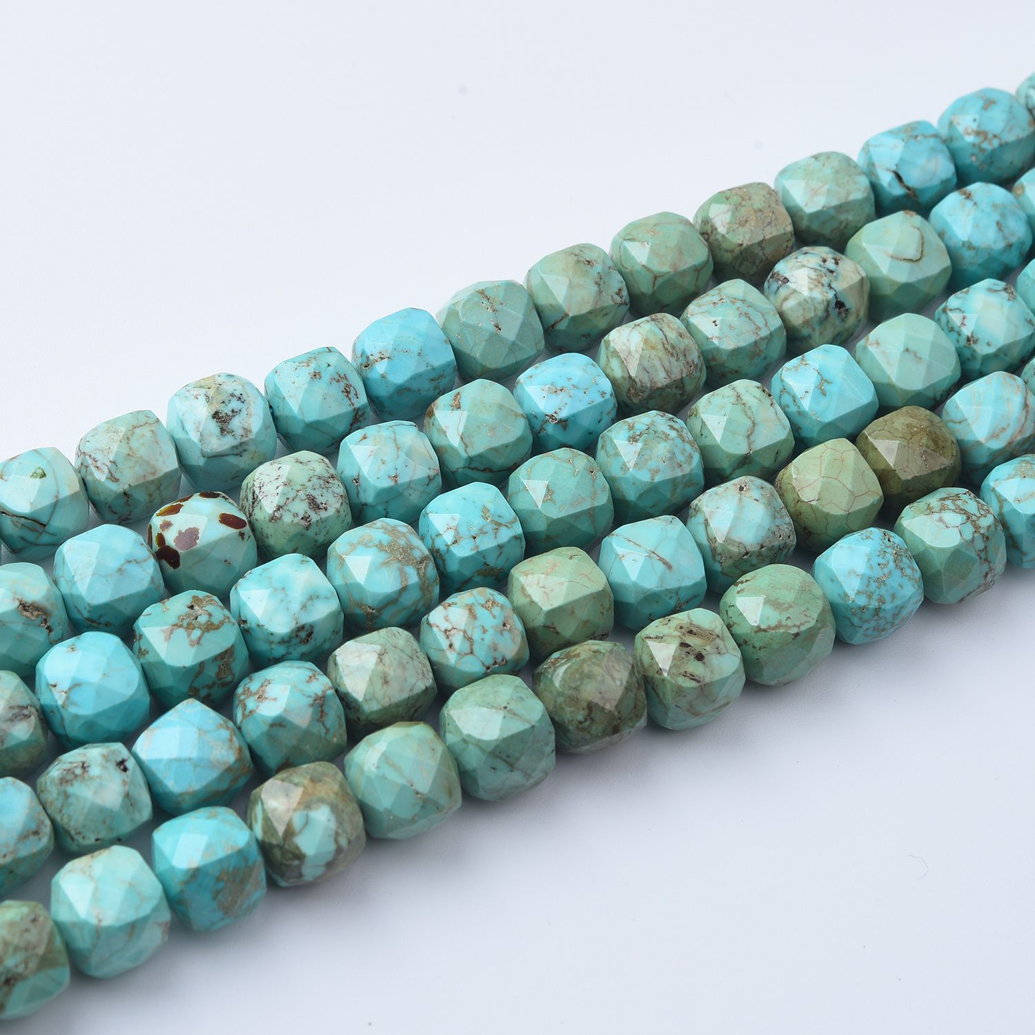Royston Turquoise Faceted High Quality Cube Beads 5mm 7mm 9mm Natural Gemstone Strand Healing Crystal Loose Beads for Jewelry Making TUQ077 - Image 3