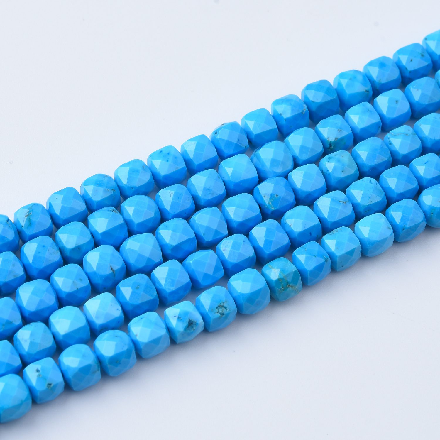 Natural Sleeping Beauty Turquoise Faceted Cube Beads 5mm 7mm 9mm High Quality Gemstone Full Strand 15.5" Jewelry Making Supplies TUQ081 - Image 3