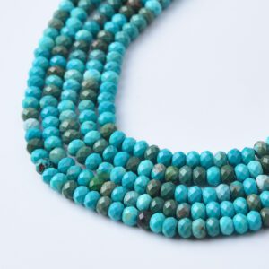 High Quality Turquoise Faceted Rondelle Beads 3mm Natural Gemstone Strand Loose Beads Healing Crystal Jewelry Making Supplies TUQ084