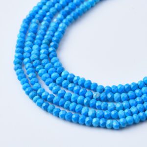 High Quality Blue Turquoise Faceted Rondelle Beads 2.5mm 3mm Natural Gemstone 15.5" Strand Loose Beads Healing Crystal Jewelry Making TUQ086