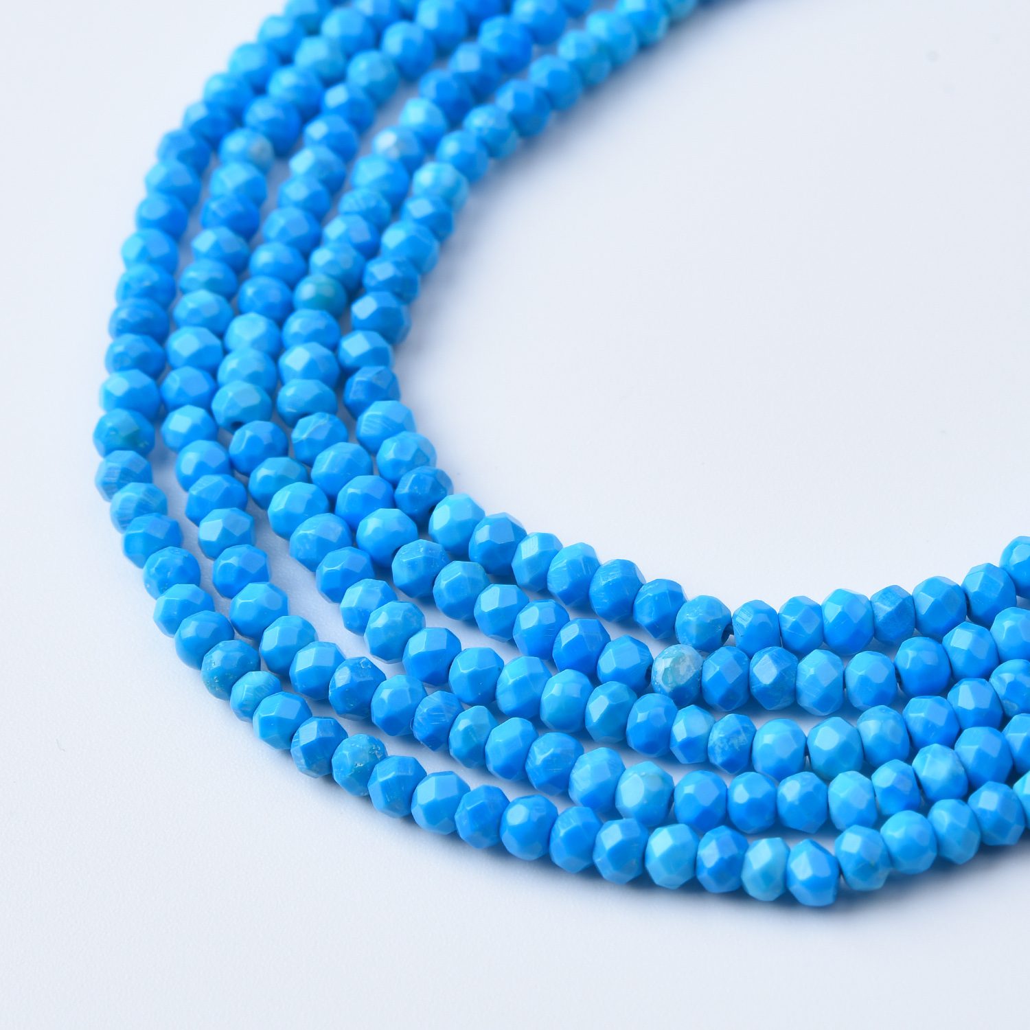 High Quality Blue Turquoise Faceted Rondelle Beads 2.5mm 3mm Natural Gemstone 15.5" Strand Loose Beads Healing Crystal Jewelry Making TUQ086