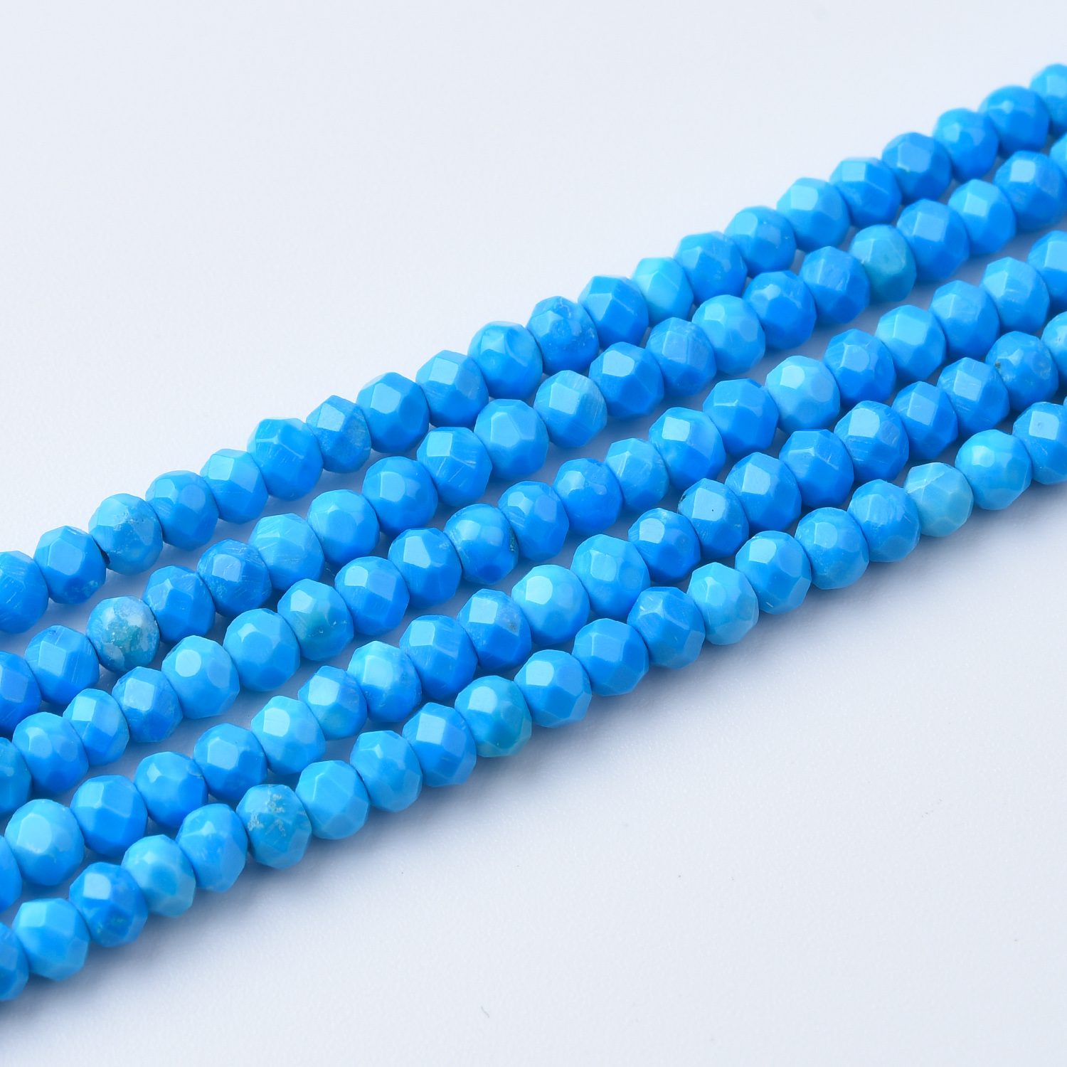 High Quality Blue Turquoise Faceted Rondelle Beads 2.5mm 3mm Natural Gemstone 15.5" Strand Loose Beads Healing Crystal Jewelry Making TUQ086 - Image 3