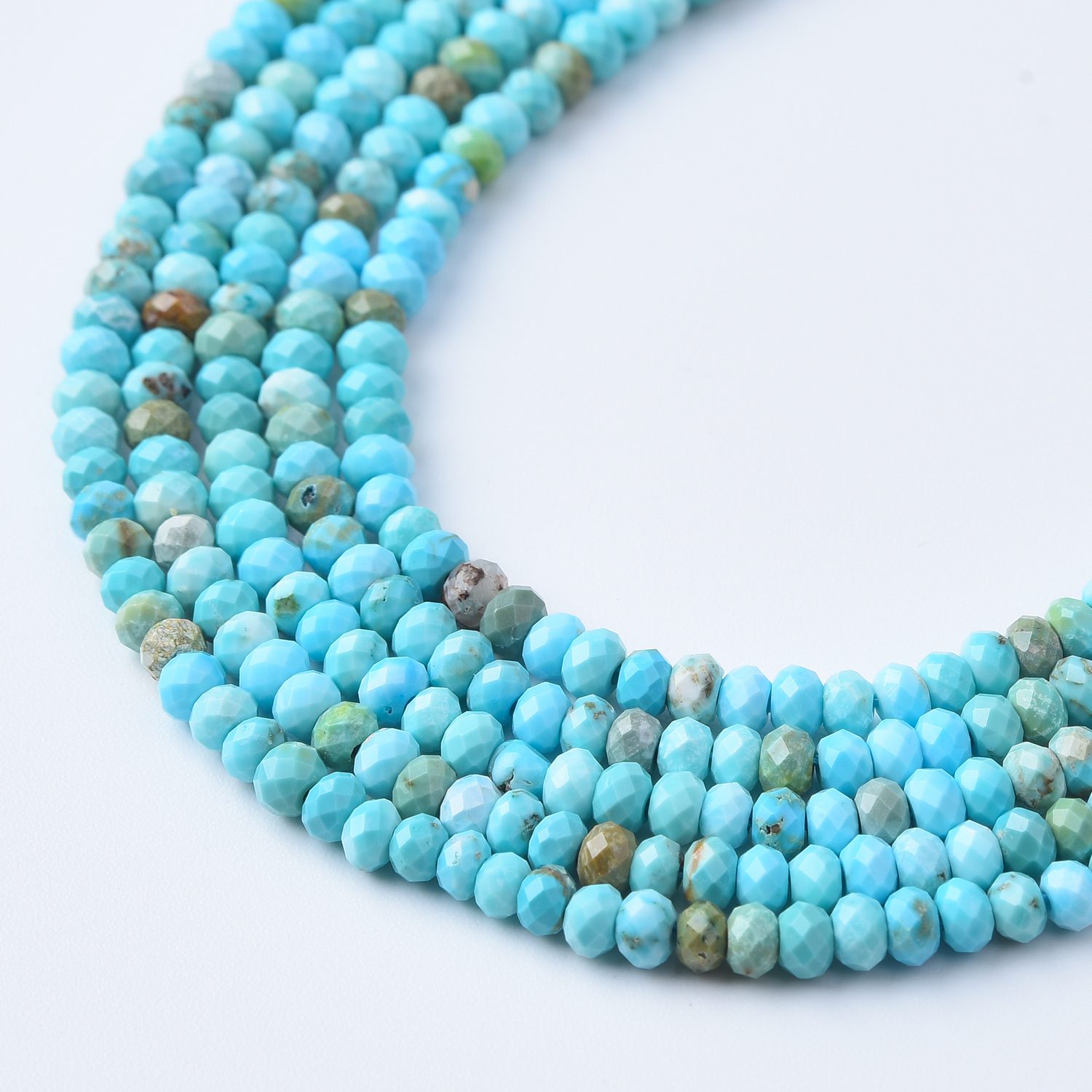 High Quality Turquoise Mountain Faceted Rondelle Beads 3mm Natural Gemstone Full Strand 15.5" Loose Beads Healing Crystal Jewelry TUQ088