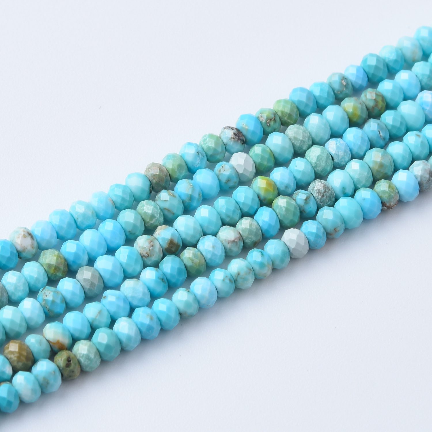 High Quality Turquoise Mountain Faceted Rondelle Beads 3mm Natural Gemstone Full Strand 15.5" Loose Beads Healing Crystal Jewelry TUQ088 - Image 3