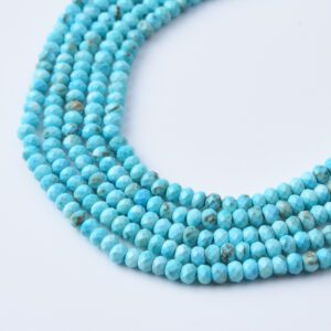 High Quality Sleeping Beauty Turquoise Faceted Rondelle Beads 3mm Loose Beads Healing Crystal Jewelry Natural Gemstone Strand 15.5" TUQ089