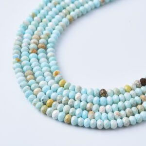 Royston Turquoise Faceted Rondelle Beads 3mm High Quality Natural Gemstone Strand Loose Beads for Jewelry Making Healing Crystals TUQ090