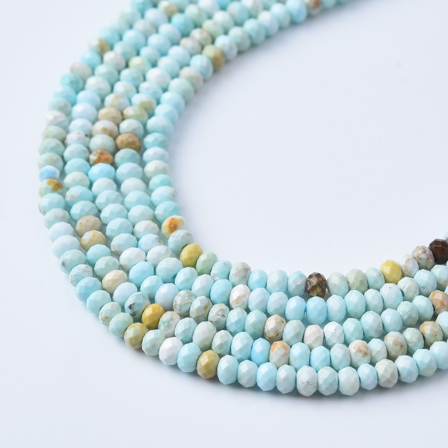 Royston Turquoise Faceted Rondelle Beads 3mm High Quality Natural Gemstone Strand Loose Beads for Jewelry Making Healing Crystals TUQ090