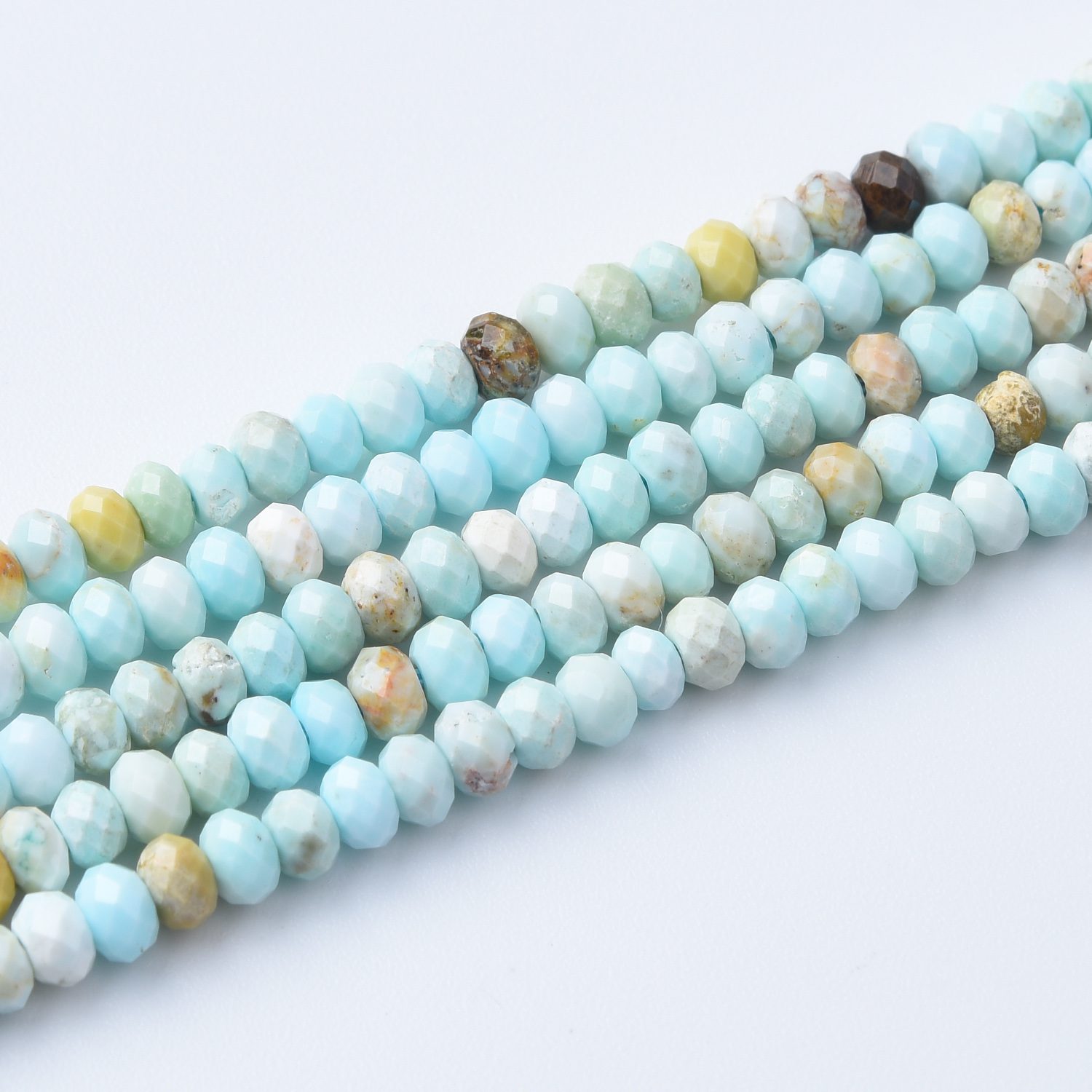 Royston Turquoise Faceted Rondelle Beads 3mm High Quality Natural Gemstone Strand Loose Beads for Jewelry Making Healing Crystals TUQ090 - Image 3