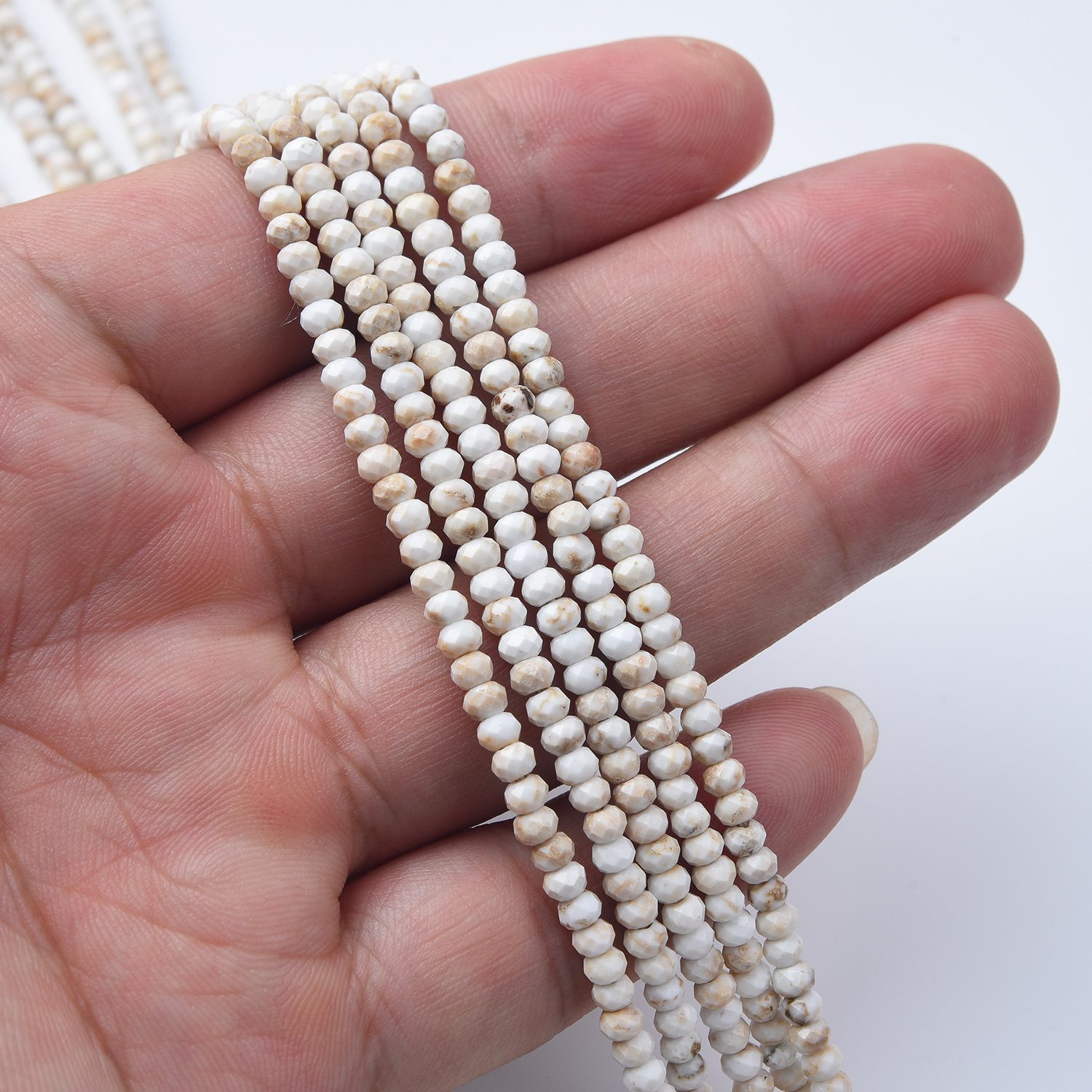 Dry Creek Turquoise Faceted Rondelle Beads 3mm High Quality Natural Gemstone Strand Loose Beads for Jewelry Making & Healing Crystals TUQ091 - Image 2