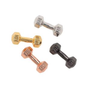 Dumbbell Bead, Real Gold FIT Dumbbell Beads Spacer, Gold Bead , Fitness Jewelry making for bracelet necklace , 15x7mm, BD955