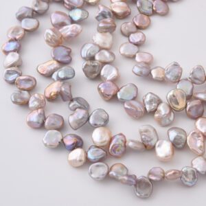 Baroque Freshwater Pearls, Iridescent Colors 10pcs Full Strand, High Quality Natural Pearl Beads for Jewelry Making, Bridal Gifts FWP111