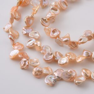 Baroque Freshwater Pearls Pale Salmon Purple Color 10mm High Quality Natural Pearl Beads, Jewelry Making Supplies, Bridal Gift FWP112