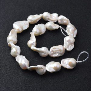 White Baroque Freshwater Pearls – Natural Irregular Shape Pearl Beads for Jewelry Making, Necklaces & Elegant Handmade Designs FWP113
