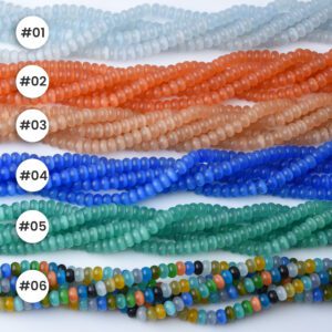 Multicolor Cat Eye Crystal Beads 10x6mm Smooth Rondelle AAA Glass Beads for Jewelry Making, Bracelet & Necklace Craft Supplies GRN658