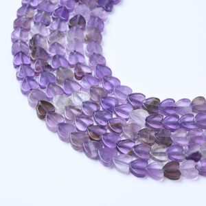 Amethyst Heart Beads 6mm, Smooth Gemstone Bead Strand, Heart Shape Beads for Jewelry Making, DIY Craft, Dainty Bohemian GRN660