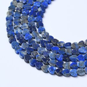 Lapis Lazuli Heart Beads 6mm, Smooth Gemstone Bead Strand, Natural Blue Lapis Beads for Jewelry Making, Boho Healing Crystal GRN661