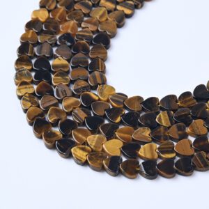 Tiger Eye Heart Beads 6mm, Gemstone Chip Strand, Tiger's Eye Healing Crystals for Jewelry Making, Boho Protection Stone GRN662