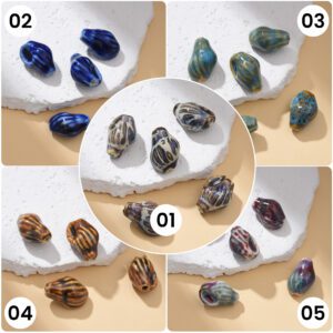 Sea Snail Ceramic Bead, Hand-Painted Ocean Jewelry Bead, Nautical Shell Bead for Necklaces, Beach Craft, Artisan Boho Gift 22x16mm, ORG261