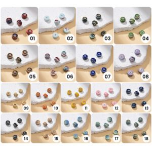 Rondelle Ceramic Coin Bead, Hand-Painted Flat Disc Bead, Geometric Spacer Bead for Jewelry Making, Boho DIY Craft Supply 11x6mm ORG263