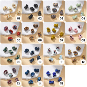 Twisted Ceramic Bead, Hand Painted Spiral Clay Bead Unique Artisan Jewelry Bead for Necklace, Boho DIY Craft, Statement Gift 20x16mm, ORG268