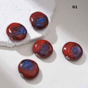 Handmade Ceramic Coin Shell Bead 26x10mm Ocean-Inspired Pottery Bead for Jewelry Making Boho DIY Craft Supplies Clay Bead ORG271