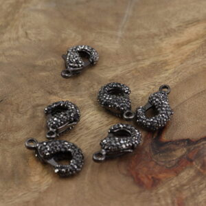 Crystal Pave Clasps and Bails Set – 15x20mm Clasp, 13x18mm Bail, 19x14mm Inlay Pearl Bail for Jewelry Making & Necklace Design ORG325