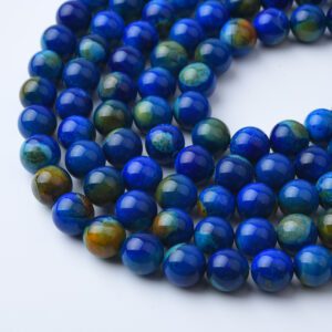 Deep Blue Enamel Agate Beads Smooth Round 10mm 14mm Gemstone Beads for Jewelry Making, Bracelet & Necklace Design Supply ORG327