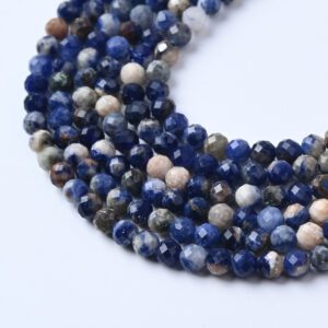 High Quality Blue Pietersite Beads 4.3mm Faceted Natural Gemstone Round Micro Beads for Jewelry Making 15.5" Full Strand PRP1141