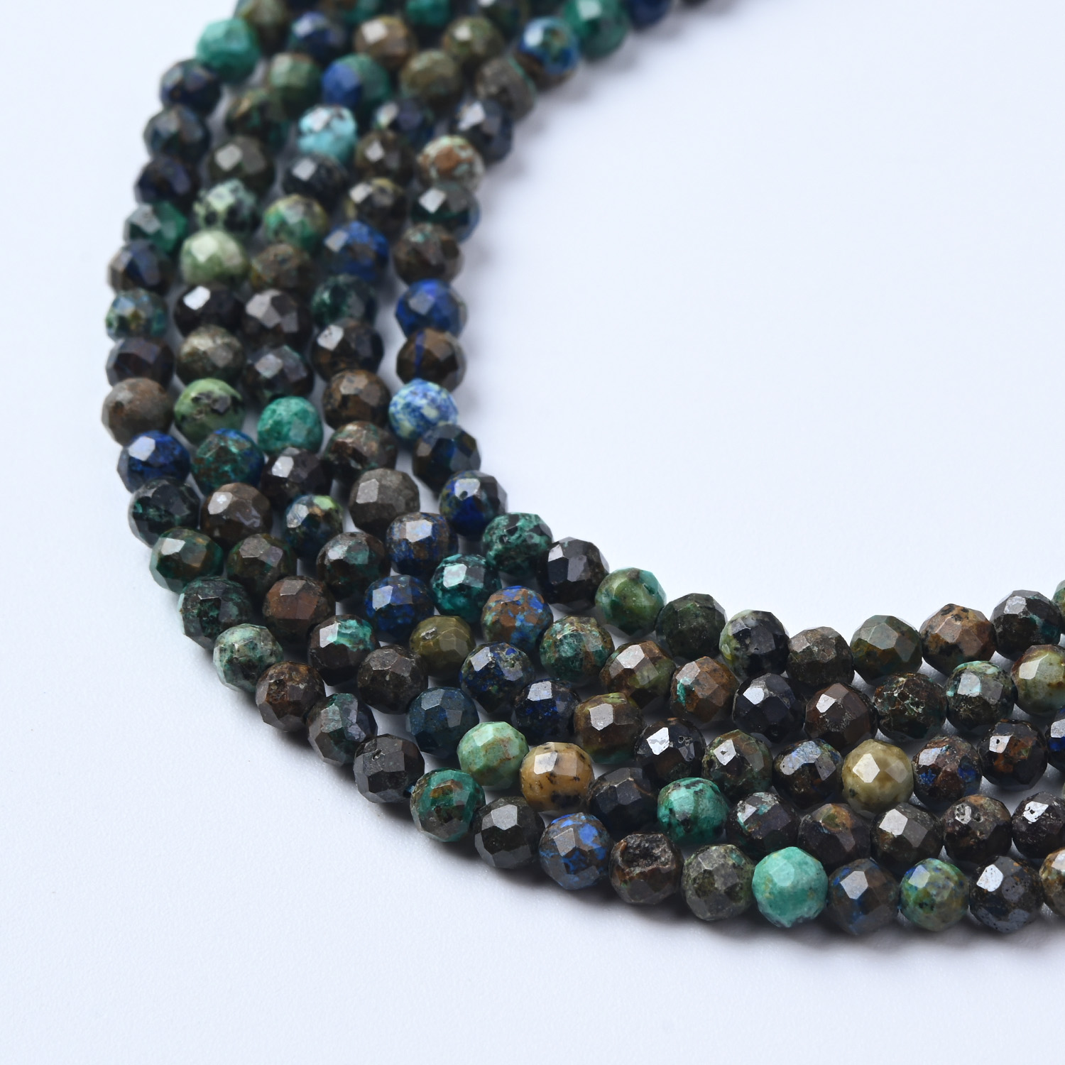 Chrysocolla Gemstone Beads 3mm Faceted Round, Full 15.5 Inch Strand, Healing Crystal Beads for Jewelry PRP1148