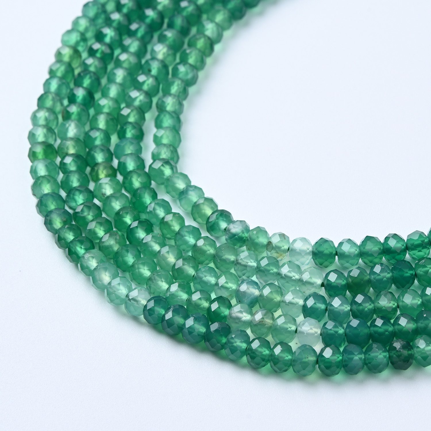 Genuine Green Quartz Faceted 3x4mm Round Beads, Micro Gemstone Beads for Jewelry Making, 15.5” Full Strand Craft Supply PRP1154