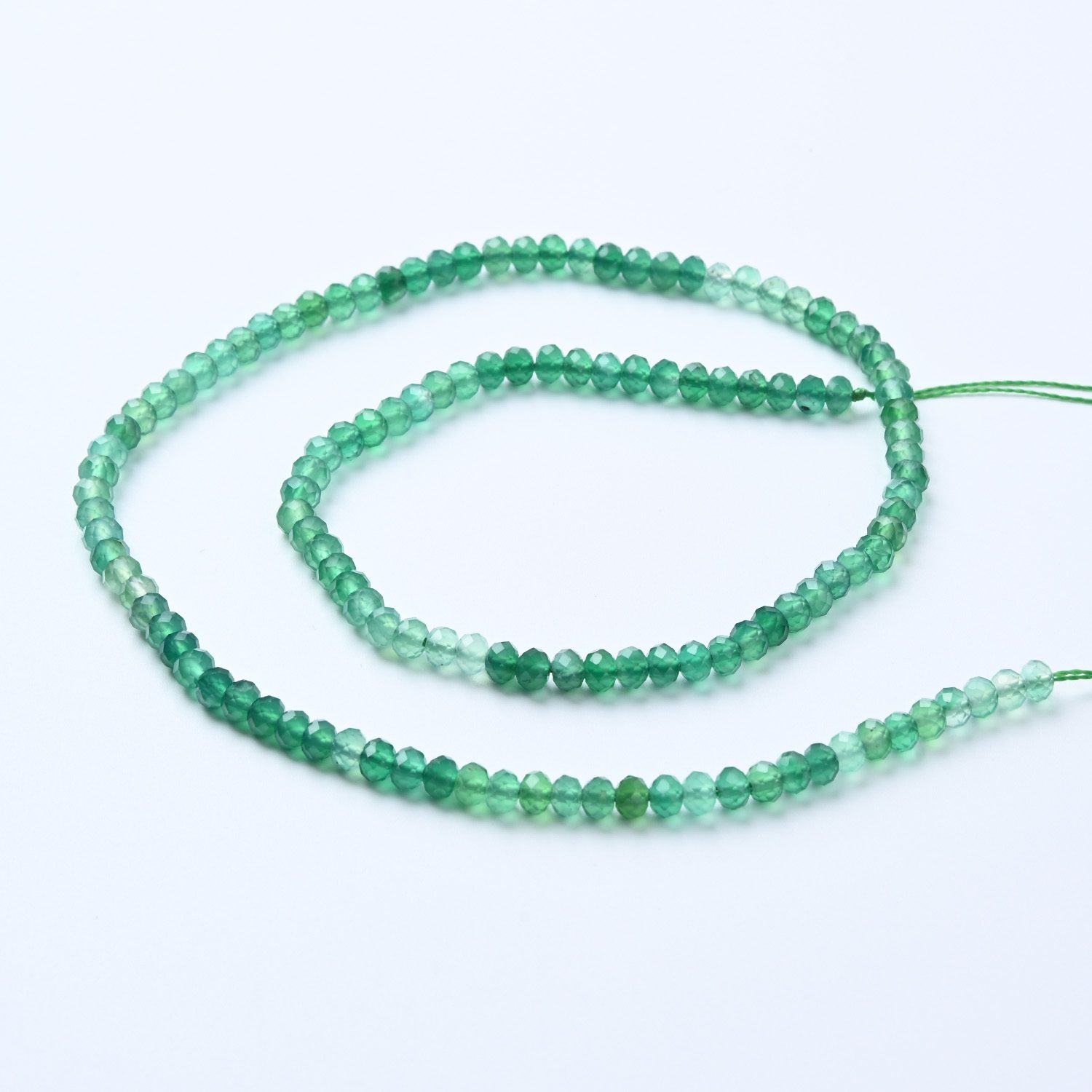 Genuine Green Quartz Faceted 3x4mm Round Beads, Micro Gemstone Beads for Jewelry Making, 15.5” Full Strand Craft Supply PRP1154 - Image 3