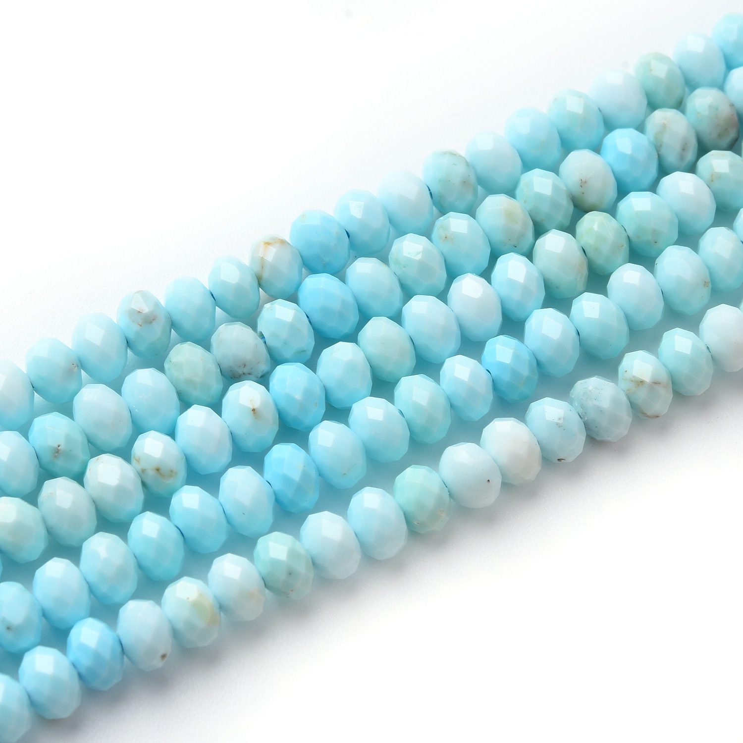 Morenci Turquoise Faceted Rondelle Beads 3mm 5mm – Genuine Arizona Turquoise Gemstone Beads for Jewelry Making & Artisan Crafts TUQ098 - Image 3