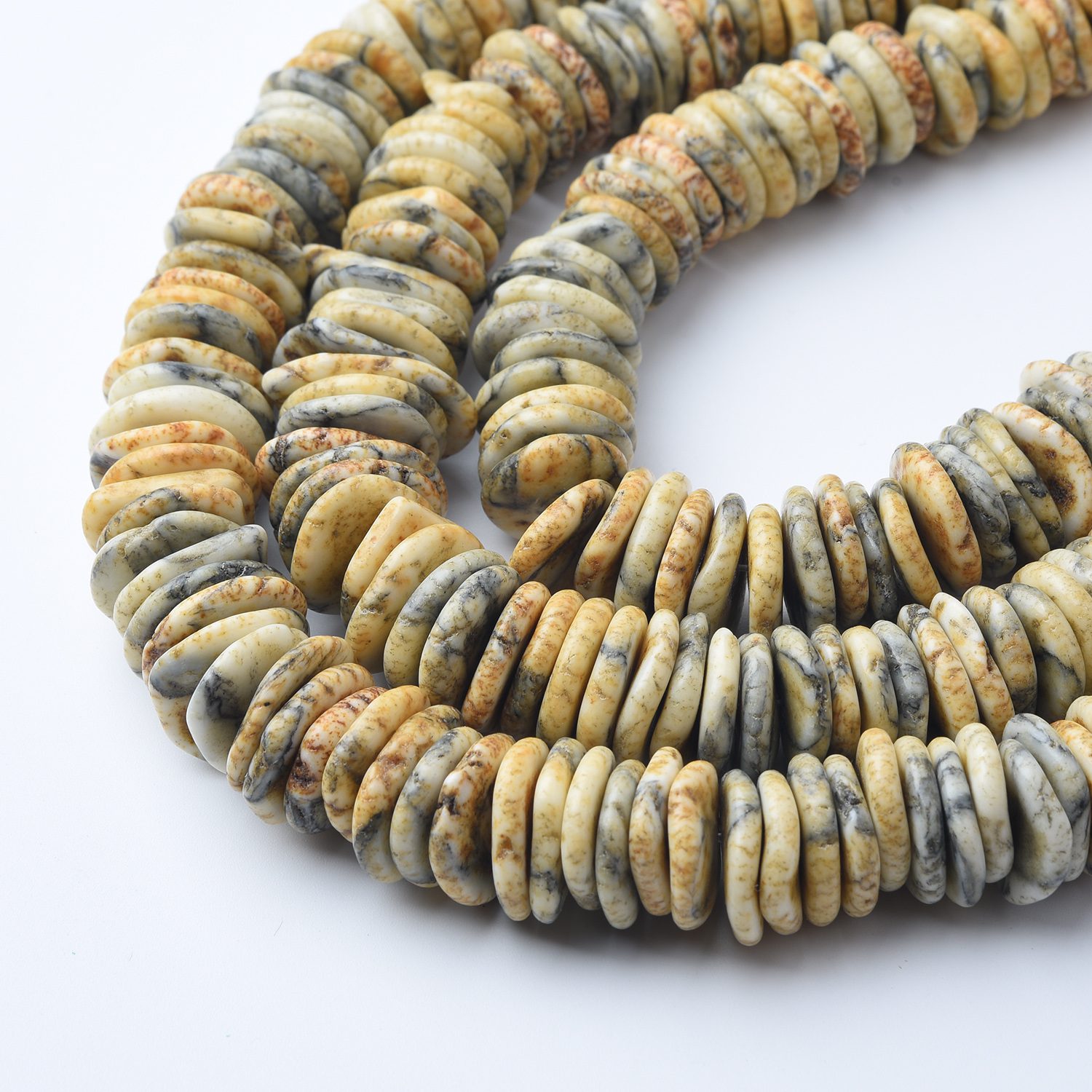 Rustic Raw Turquoise Heishi Disc Beads 14–16mm – Magnesite Turquoise Howlite Spacers for DIY Bracelet Necklace & Jewelry Making TUQ102