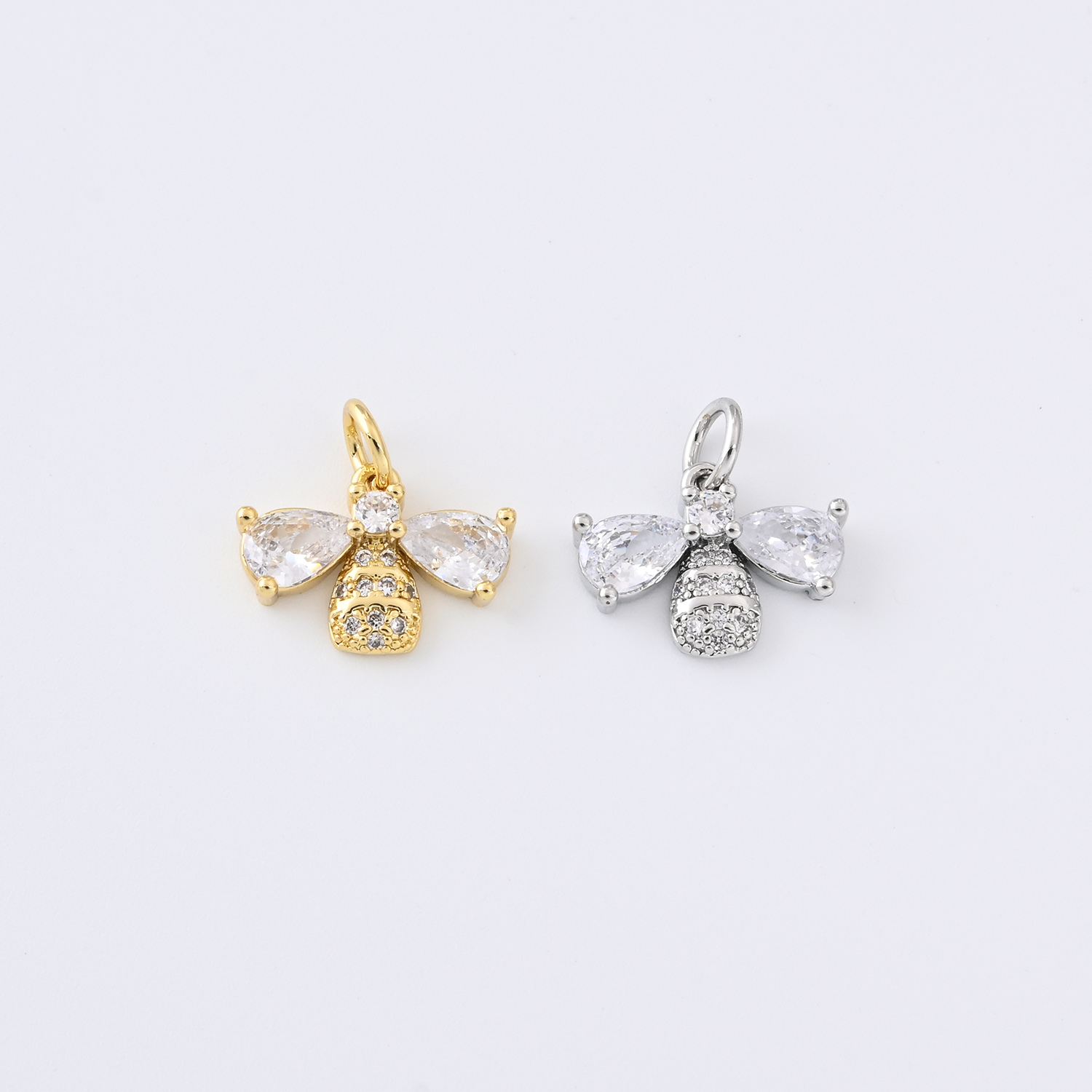 Gold Filled Bee Charm, CZ Crystal Bee Pendant for DIY Necklace Bracelet Jewelry Making, Sparkling Insect Charm Accessory Gift, CP2344