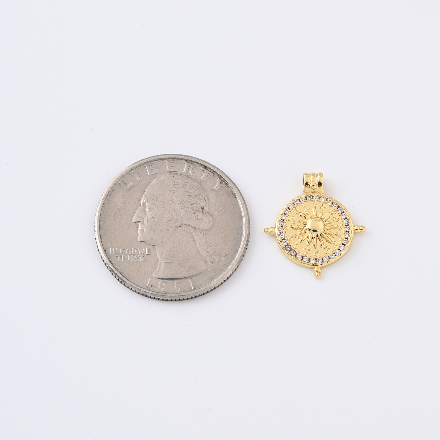 Gold Filled Sun Charm, CZ Round Sunburst Pendant for DIY Necklace Bracelet Earrings Jewelry Making, Celestial Dainty Accessory Gift, CP2345 - Image 4