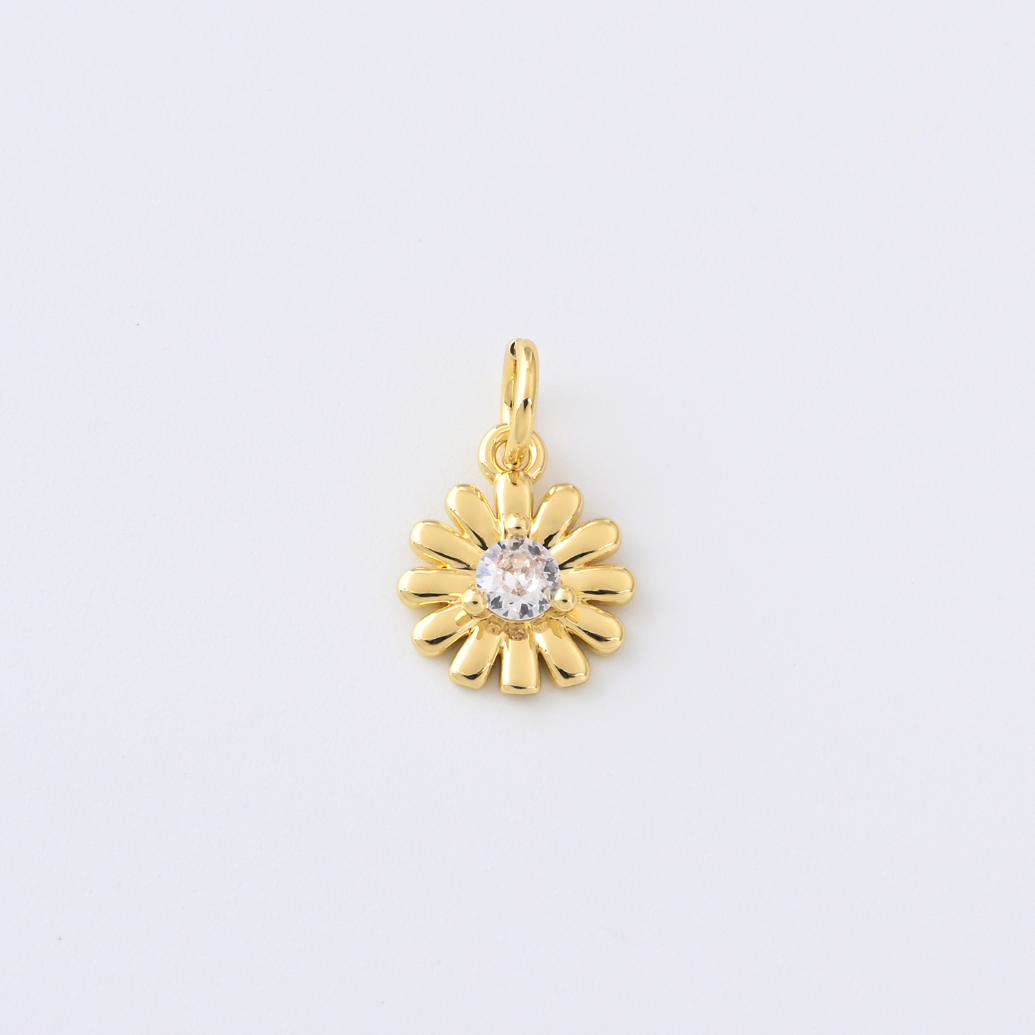Gold Filled Daisy Flower Charm, CZ Sunflower Pendant for DIY Necklace Bracelet Earrings Jewelry Making, Floral Dainty Accessory Gift, CP2347 - Image 3