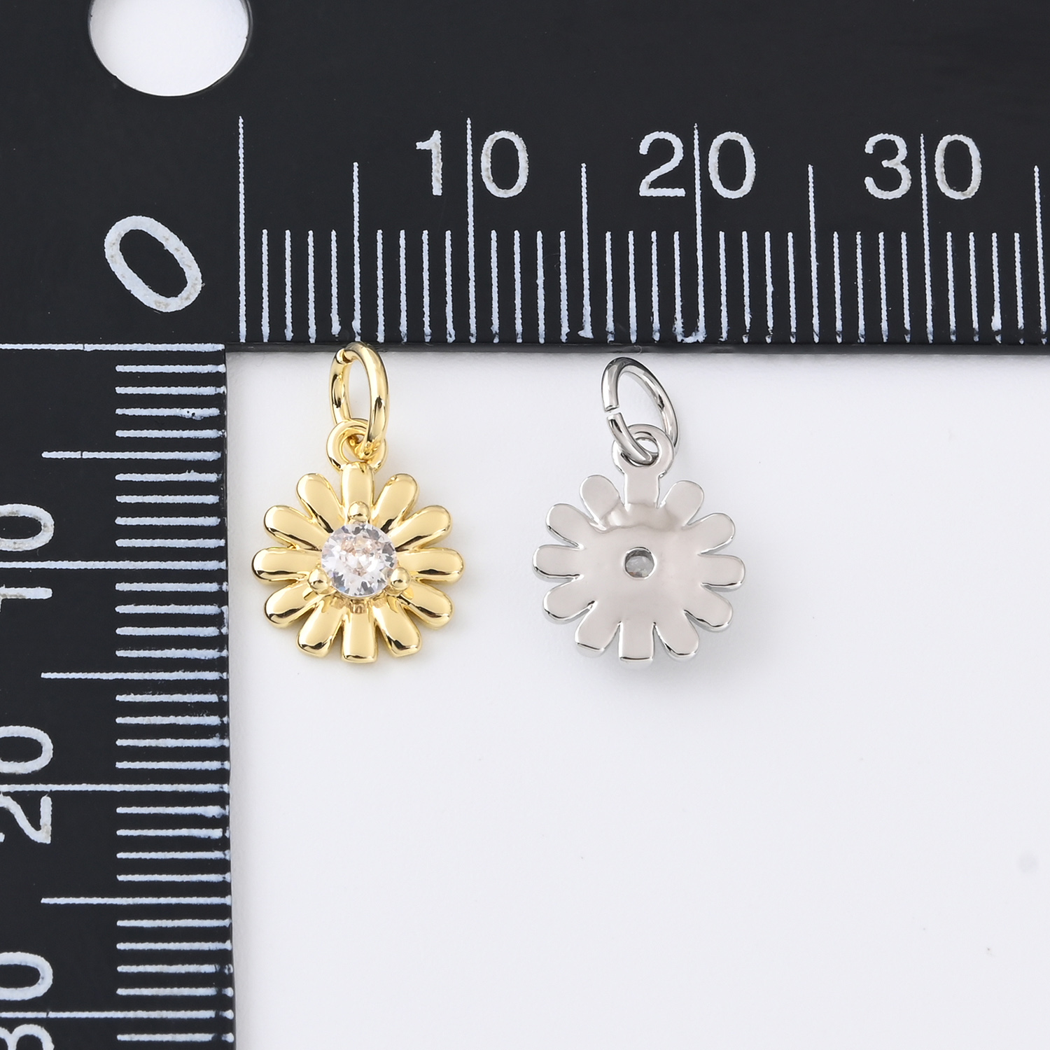 Gold Filled Daisy Flower Charm, CZ Sunflower Pendant for DIY Necklace Bracelet Earrings Jewelry Making, Floral Dainty Accessory Gift, CP2347 - Image 5