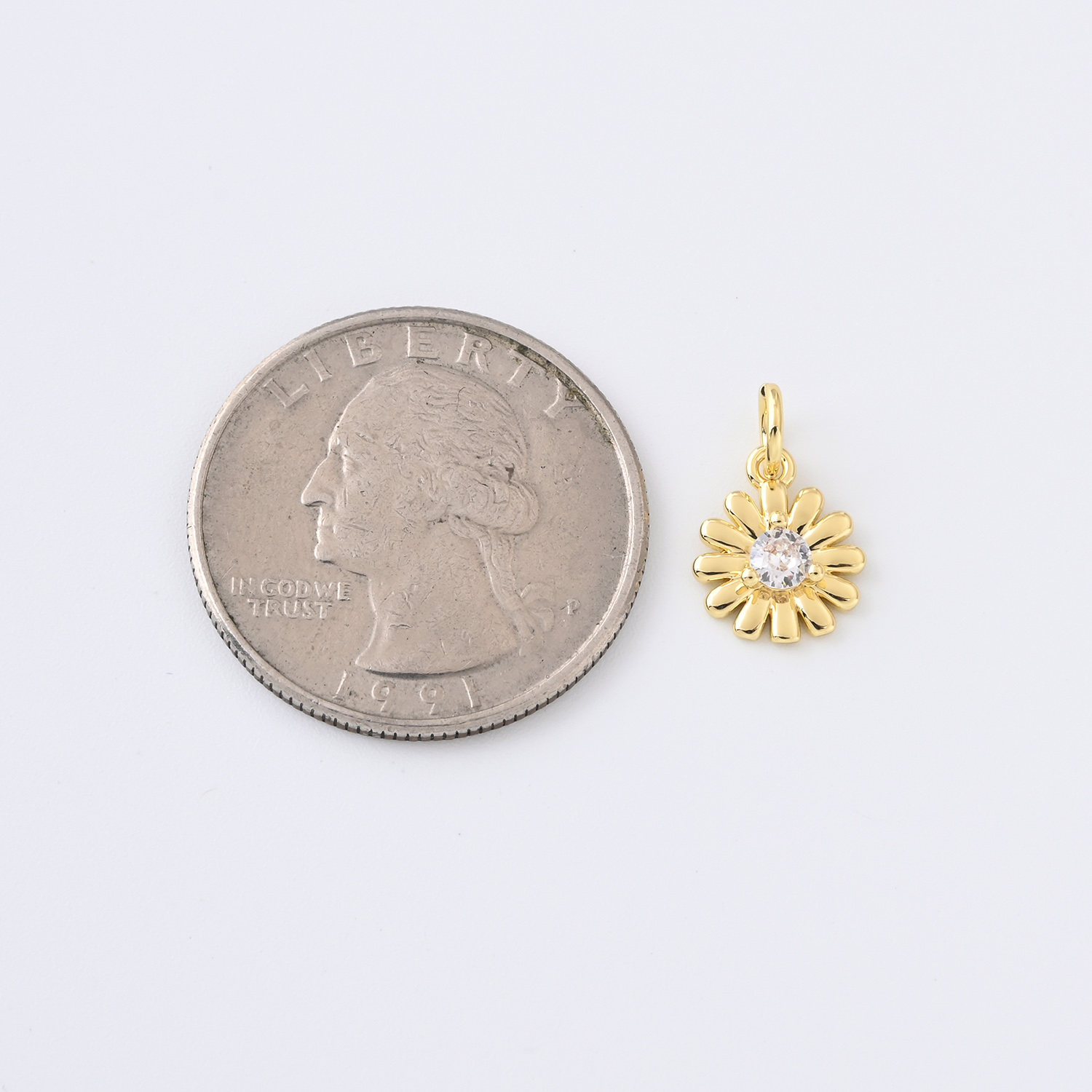 Gold Filled Daisy Flower Charm, CZ Sunflower Pendant for DIY Necklace Bracelet Earrings Jewelry Making, Floral Dainty Accessory Gift, CP2347 - Image 6