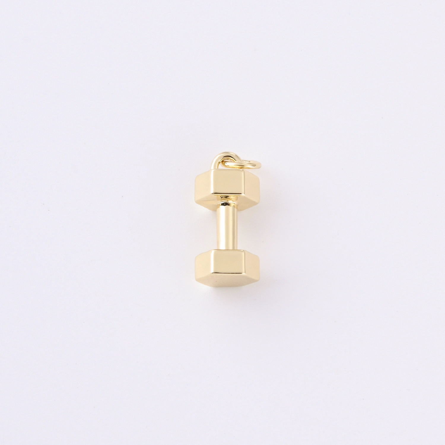 Gold Filled Dumbbell Charm, Fitness Gym Pendant for DIY Necklace Bracelet Earrings Jewelry Making, Workout Motivational Accessory, CP2352
