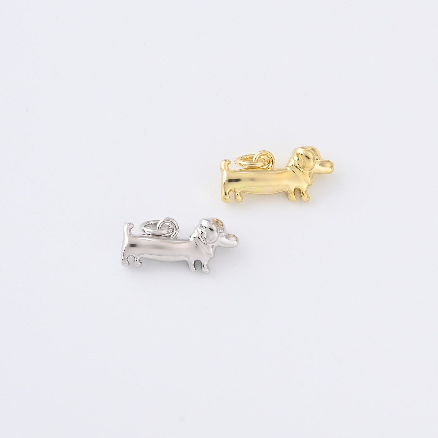 Gold Filled Dachshund Charm, Sausage Dog Pendant for DIY Necklace Bracelet Jewelry Making, Cute Puppy Pet Lover Accessory Gift, CP2355