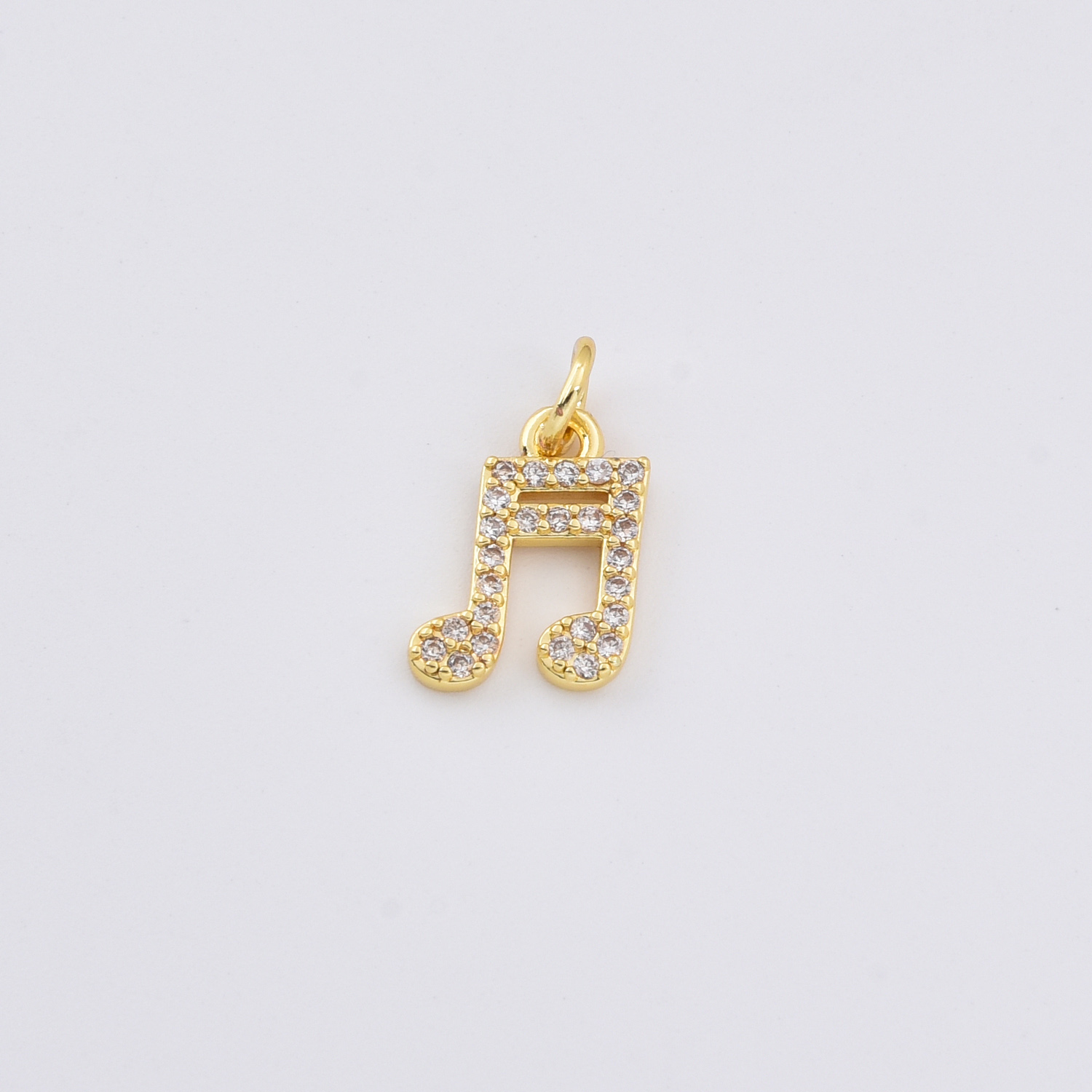 Gold Filled CZ Music Note Charm, Sparkly Musical Note Pendant for DIY Necklace Bracelet Jewelry Making, Music Lover, Gift for Her, CP2360