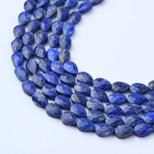 AAA Lapis Lazuli Leaf Beads 4x6mm, Faceted Teardrop Gemstone Beads, Natural Blue Lapis Dangle Beads for Jewelry Making GRN665