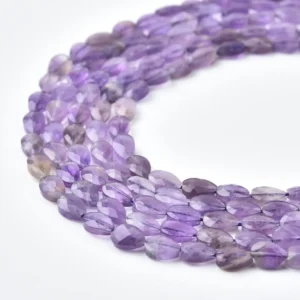 Amethyst Leaf Beads 4x6mm Natural Purple Faceted Teardrop Genuine Gemstone Jewelry Making Supply Healing Stone GRN665B