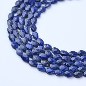 Faceted Lapis Lazuli Beads, Leaf Teardrop Gemstone Beads, 4x6mm Blue Lapis Dangles, Jewelry Making Supplies, Healing Crystals GRN666