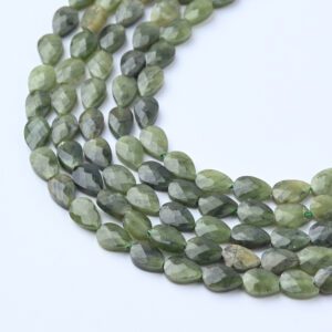Natural Serpentine Faceted Teardrop Leaf Gemstone Beads 4x6mm Full Strand for DIY Necklace Jewelry Making GRN672