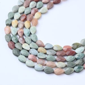 AAA Zebra Jasper Beads, Faceted Teardrop Gemstone Beads, 4x6mm Black White Dangles, Jewelry Making Supplies, GRN678