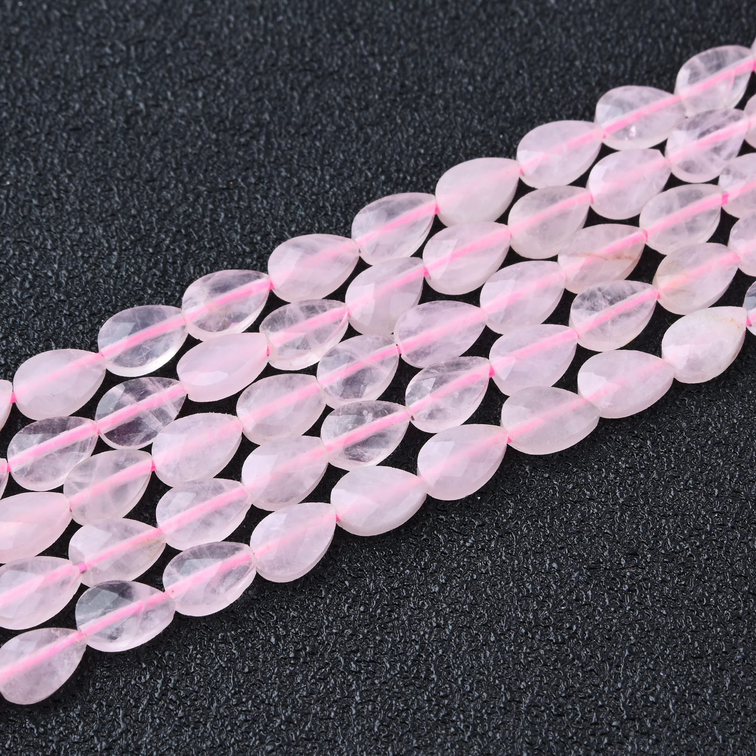 AAA Rose Quartz Beads, Faceted Teardrop Gemstone Beads, 4x6mm Pink Dangles, Jewelry Making Supplies, Love Stone GRN679 - Image 3