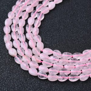 AAA Rose Quartz Beads, Faceted Teardrop Gemstone Beads, 4x6mm Pink Dangles, Jewelry Making Supplies, Love Stone GRN679