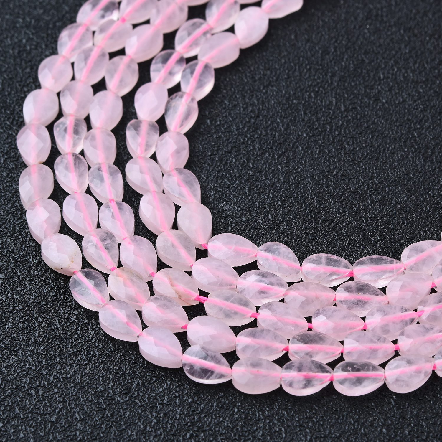 AAA Rose Quartz Beads, Faceted Teardrop Gemstone Beads, 4x6mm Pink Dangles, Jewelry Making Supplies, Love Stone GRN679