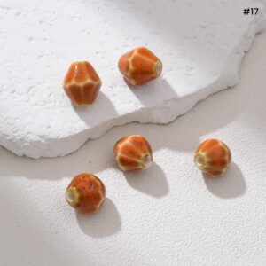 Handmade Faceted Ceramic Bead 12x11mm Diamond Shaped Clay Spacer Bead Unique Pottery Bead Jewelry Making Supplies DIY Craft ORG278